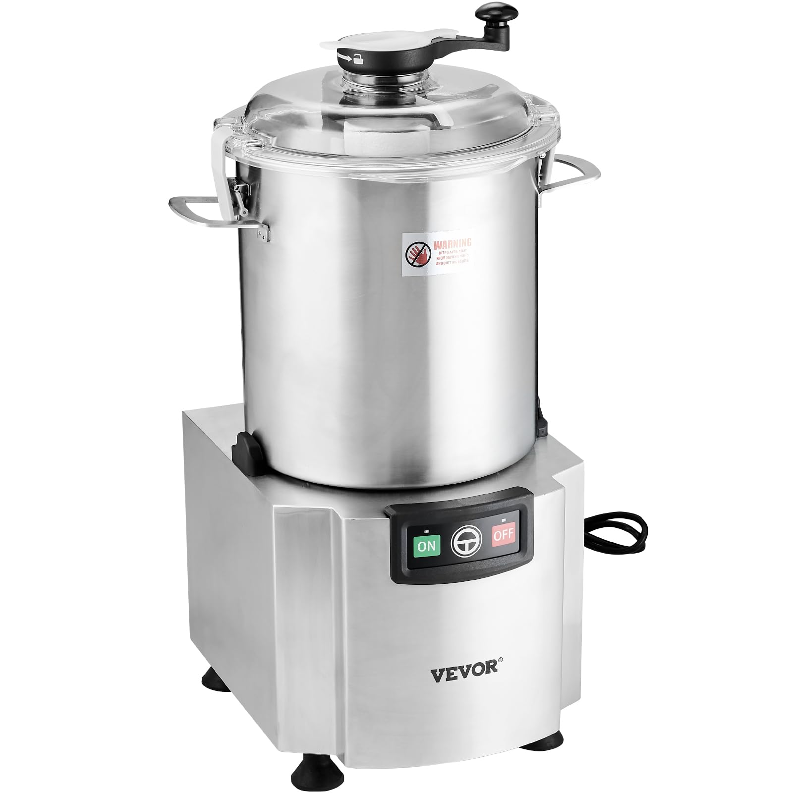 VEVOR Robot da Cucina e Tritatutto per Verdure, Robot da Cucina in Acciaio Inox per Uso Alimentare da 18 L con Lama Curva a S e Raschietto, Multifunzionale per Tritare Verdure, Frutta, Cereali, Noci