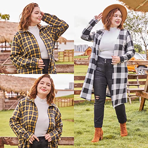 Image of CARCOS Womens Plus Size Tops Mock Neck Long Sleeve Shirts Turtleneck Tunics for Fall Winter XL-5XL