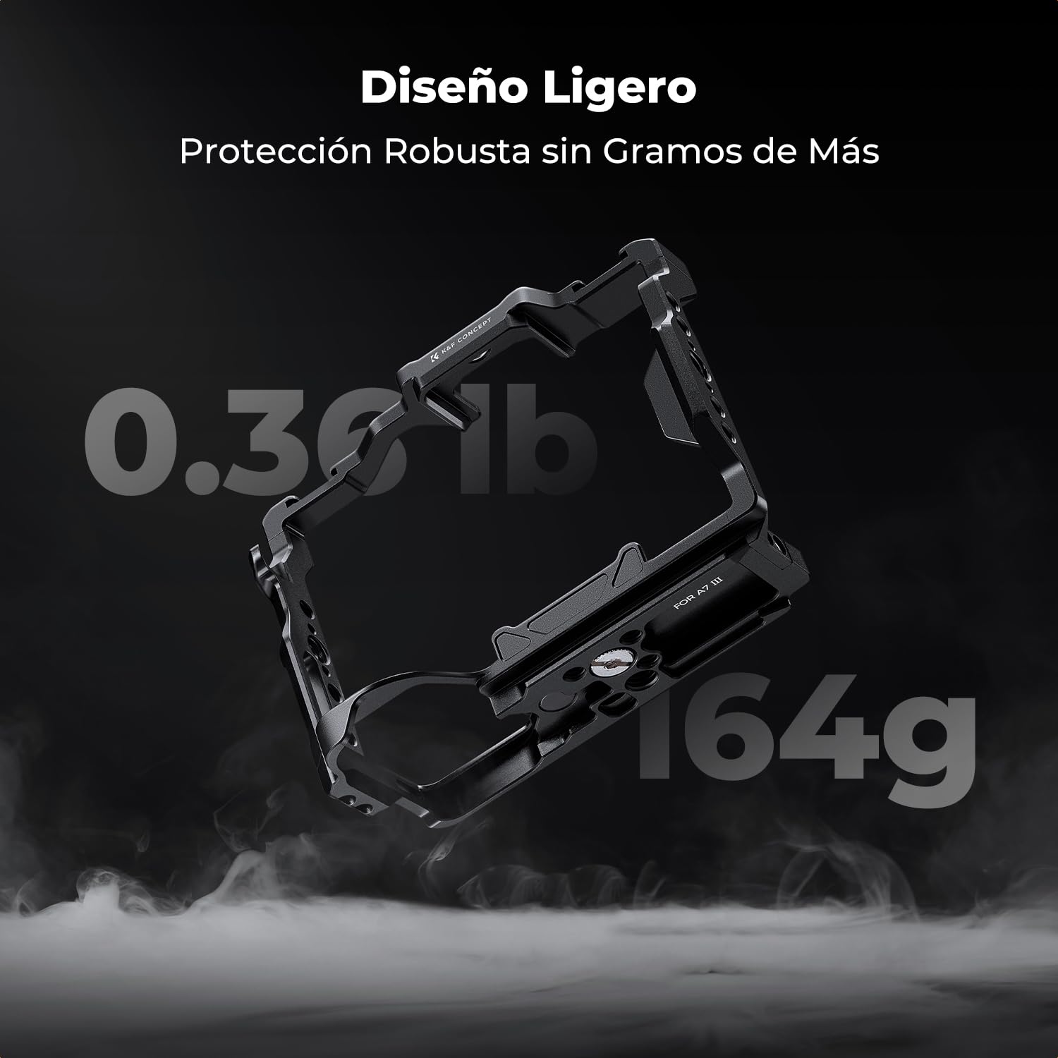 K&F CONCEPT Kit de Jaula para Sony Alpha 7 III/7 IV/7 Ⅴ/7R III/7R Ⅴ | Cage Alpha 7 con Placa de Liberación Rápida para Arca, Zapata Fría y Orificios Roscas de 3/8'' y 1/4''- CS03