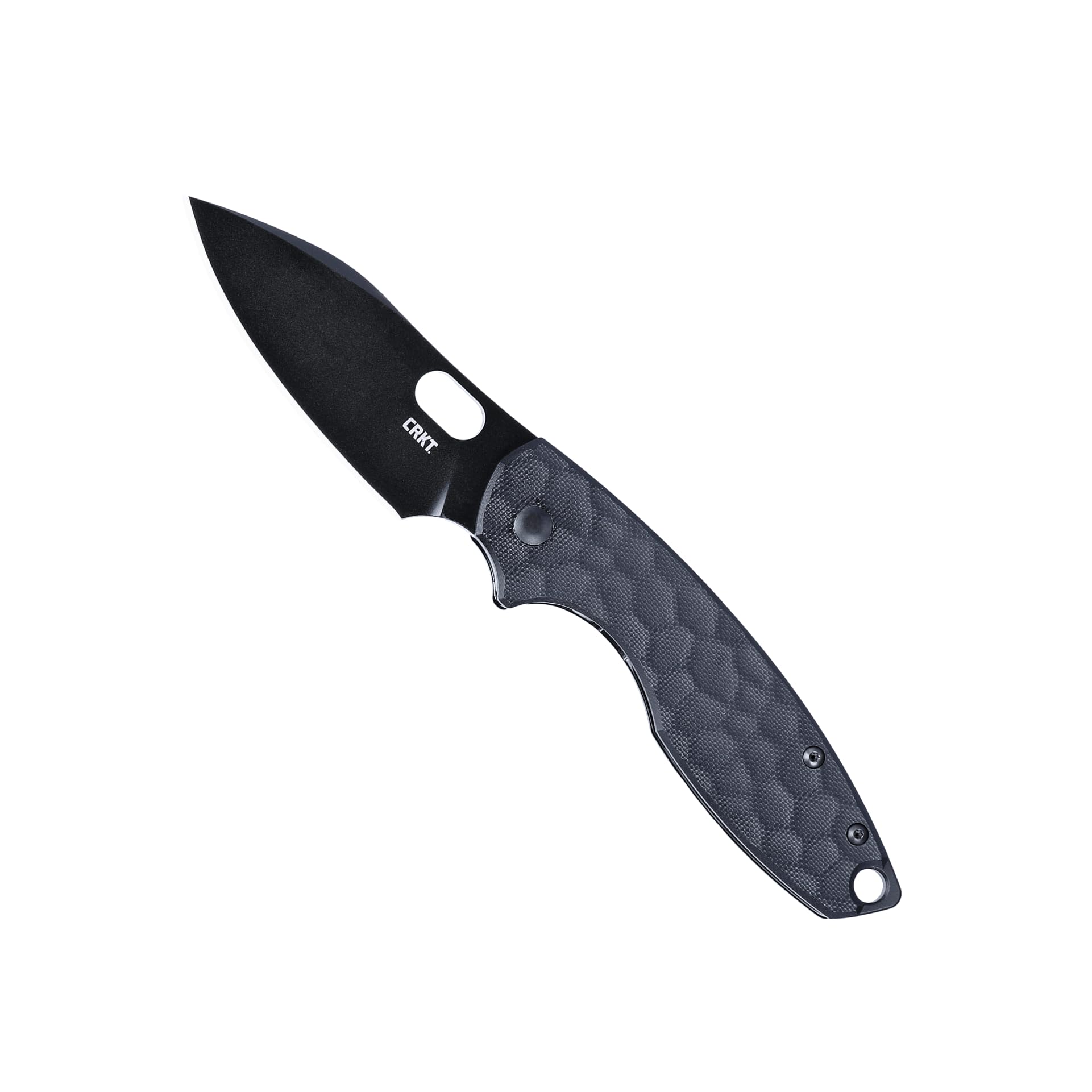 CRKTPilar III EDC Folding Pocket Knife: Compact Everyday Carry, Black Blade with Finger Choil, Thumb Slot Open, G10 Handle, Reversible Pocket Clip 5317K