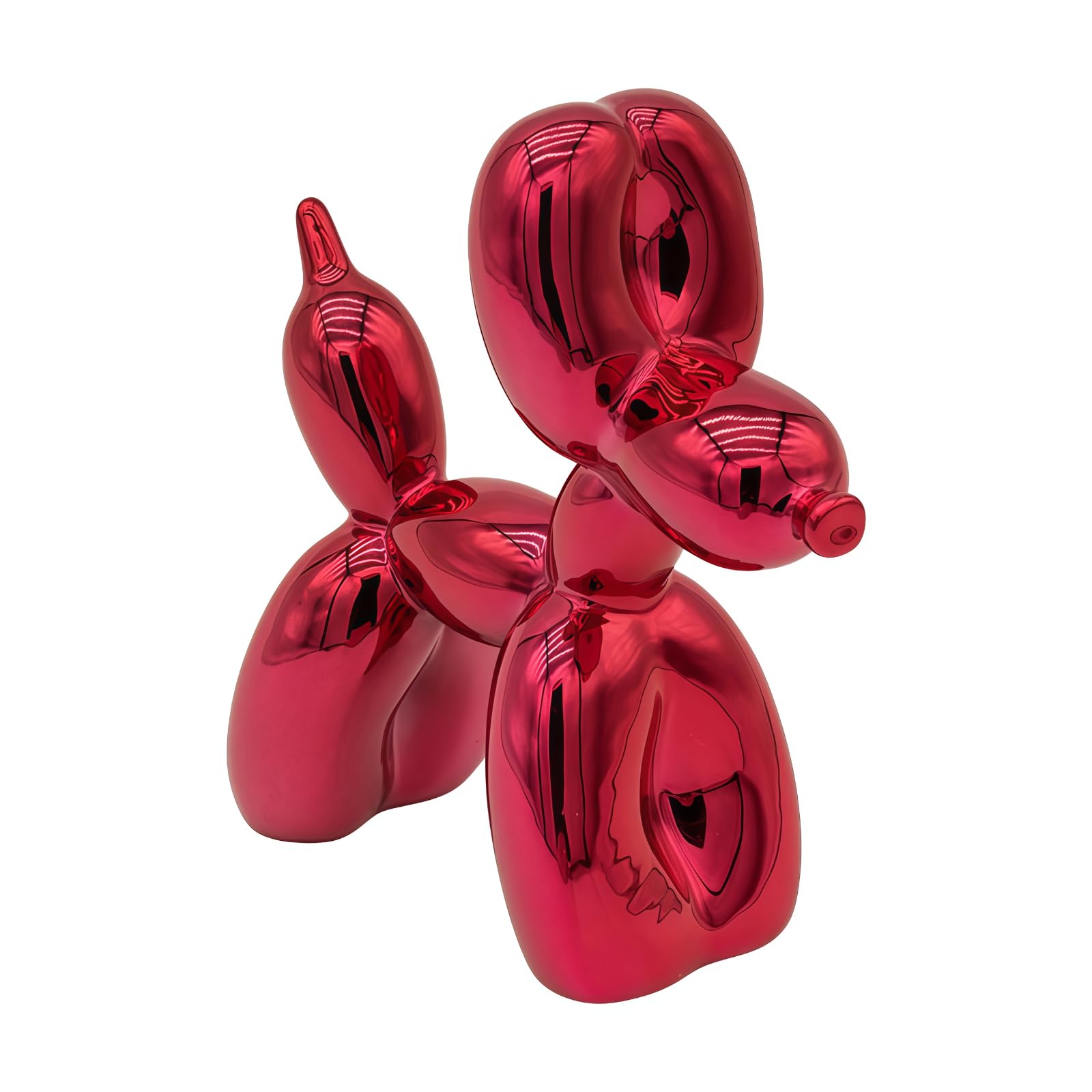 YOYUMI Balloon Dog Sculpture Mini Electroplated Balloon Dog Ornaments 9cm Resin Material Living Room Bedroom Office Home Modern Luxury Decorations Red