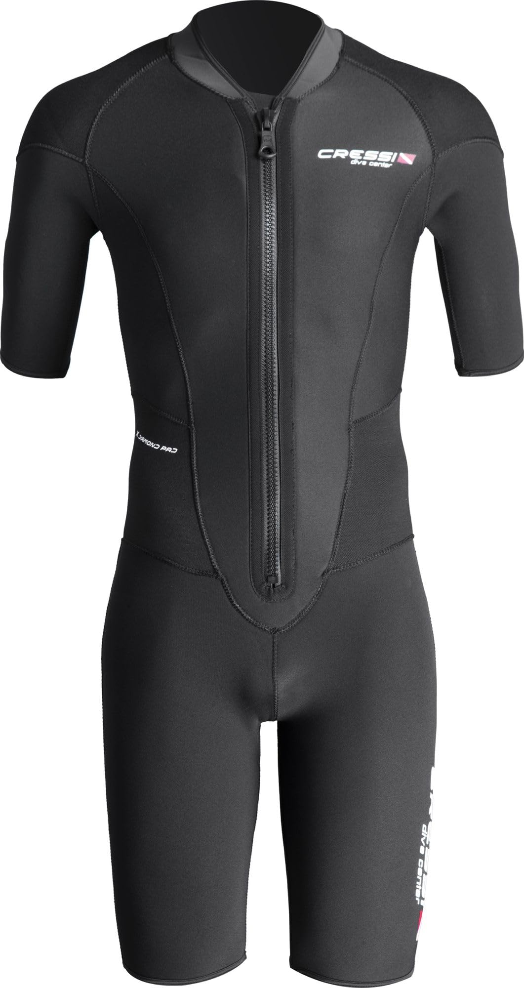 Cressi Endurance Man Shorty Wetsuit 3 mm - Neoprene Shorty 3 mm for Men Divers and Snorkelers, Black/Grey