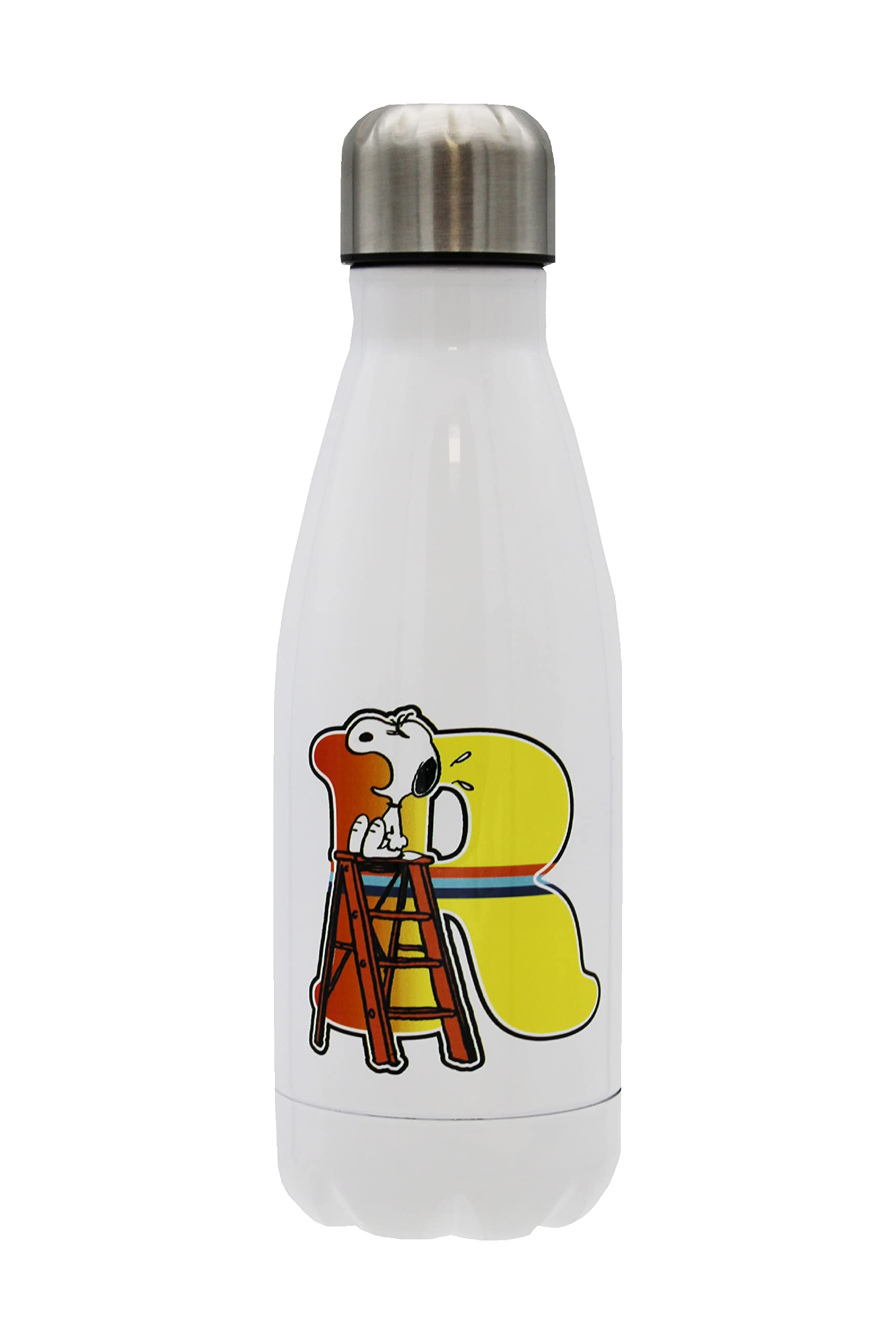 Bouteille D'Eau En Acier Inoxydable, Fermeture Hermétique, Avec Motif Snoopy, 550 Ml, Violet Métallisé, Produit Officiel (CyP Brands) En Destockage Et Reconditionné Chez
