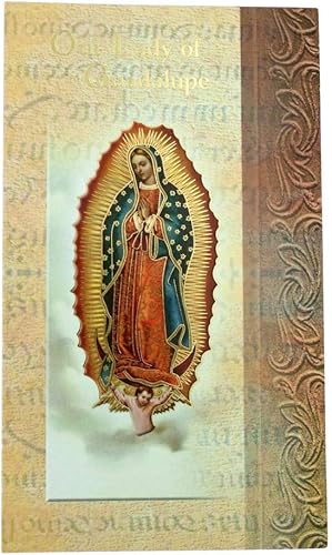 William J. Hirten Tarjeta Santa Católica Deluxe con Oraciones Tradicionales (Nuestra Señora de Guadalupe)
