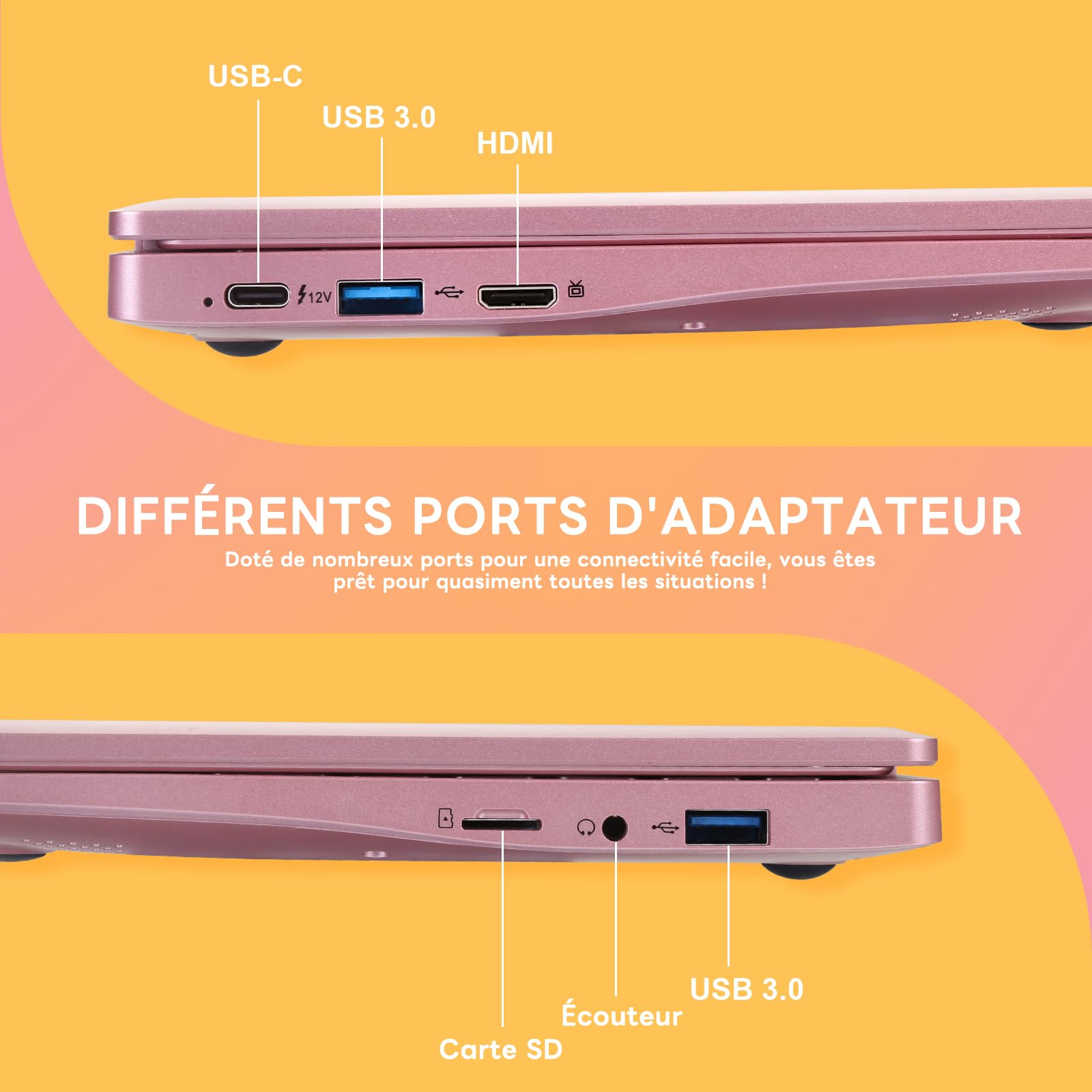 G-Anica Ordinateur portable win 11, 8 Go de RAM et 128 Go de ROM, Processeur Celeron Dual-Core, Netbook 10 pouces avec WiFi, Mini-ordinateur livré avec sacoche, souris, casques audio et tapis de souri