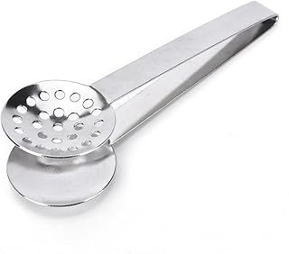 CoscosX 1 Pcs Tea Bag Squeezer/Holder Gadget,Round Stainless Steel Teabag Tong Strainer Holder Kitchen Bar