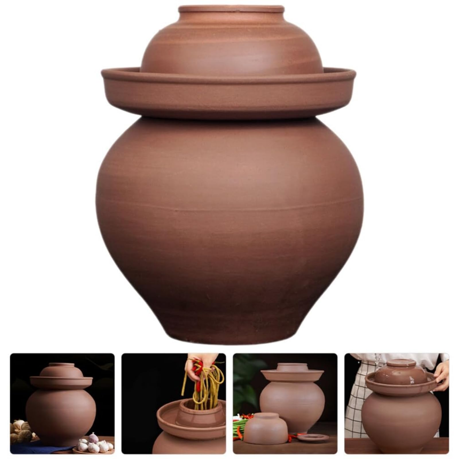 Tarro de pepinillos – Tarro de cerámica con tapa para fermentar encurtidos, chucrut, kimchi y verduras