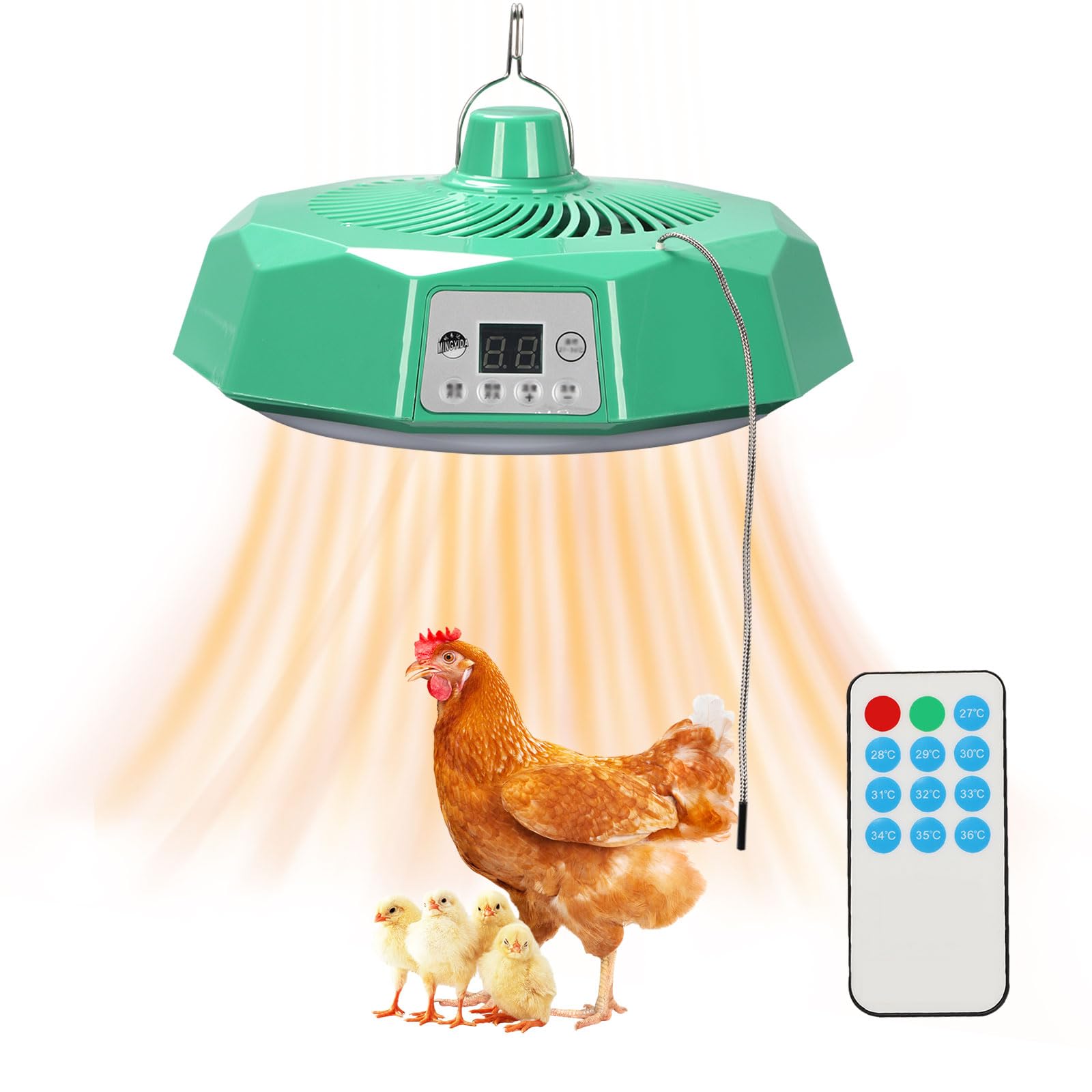 Lampa grzewcza kurnik 500 W, płyta grzewcza dla piskląt, ogrzewacz piskląt, lampa grzewcza z regulacją wysokości powierzchni grzewczej do 3 m, ogrzewanie kurnika, inteligentna lampa grzewcza dla