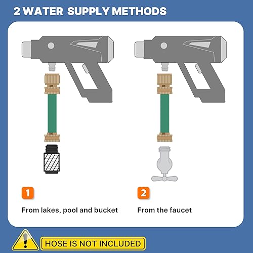 Miniatura 5 de T TOVIA Kit de lavadora eléctrica de 870 PSI, pistola de lavado a presión inalámbrica con batería impermeable de 4.0 Ah, boquilla 6 en 1, boquilla