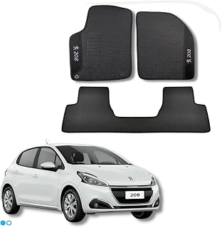 Jogo de Tapetes Automotivos Emborrachados Para Peugeot 208 2013 2014 2015 2016 2017 2018 2019 2020-03 peças