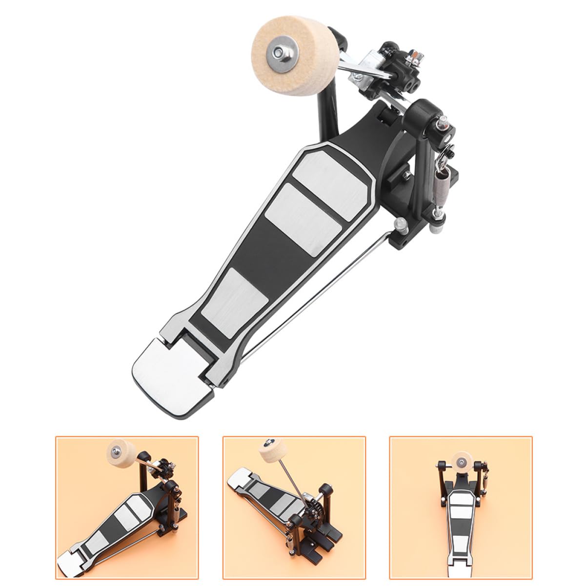 ibasenice Pédale De Grosse Caisse Professionnelle Pied Simple De Remplacement Pour Batterie Accessoire Alliage Avec Marteau Pour Musiciens