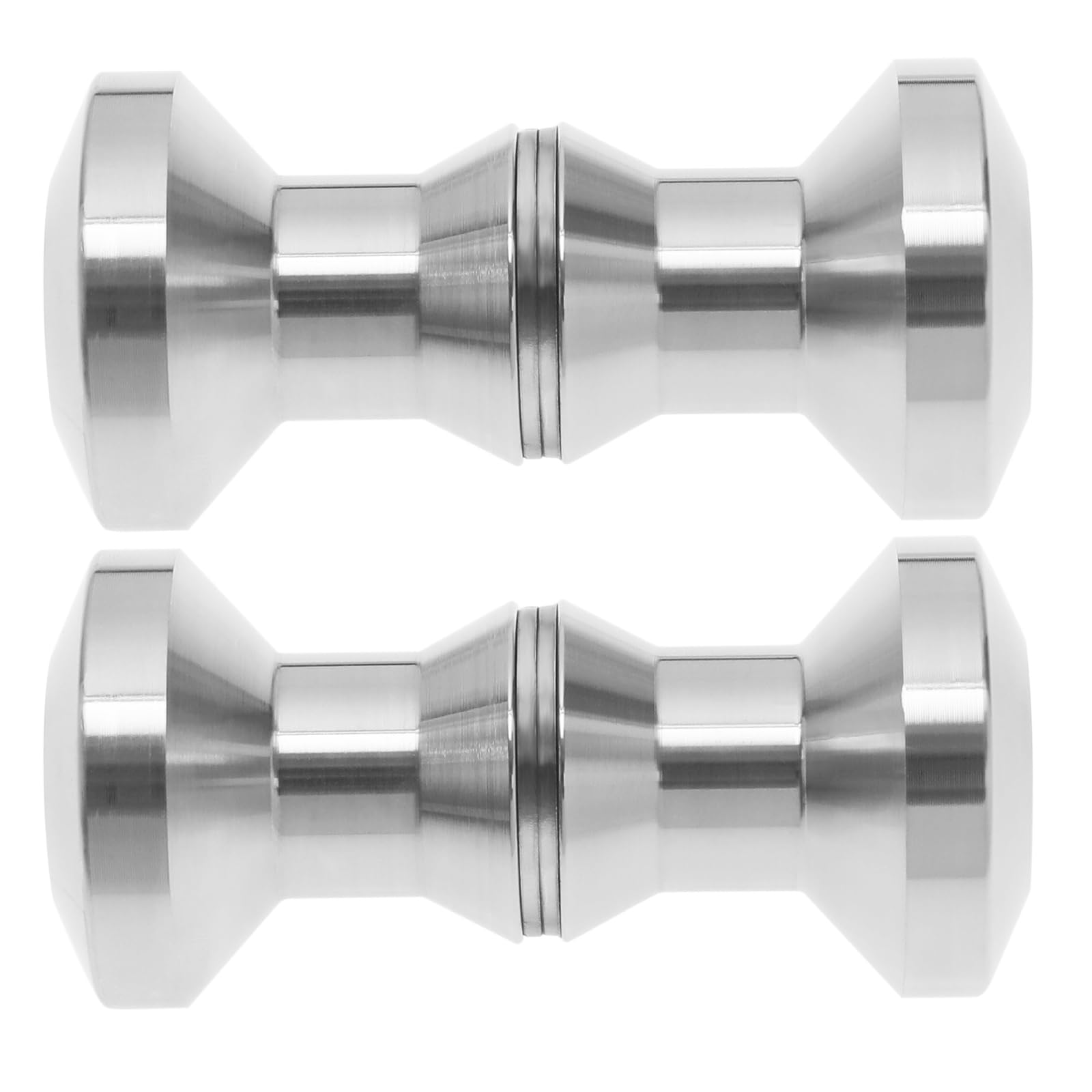 eMagTech 2 works Shower Door Double Knob Stainless Steel Glass Door Handles Mushroom Round Door Pull Handle Fittings Hardware for Most Glass Doors Silver