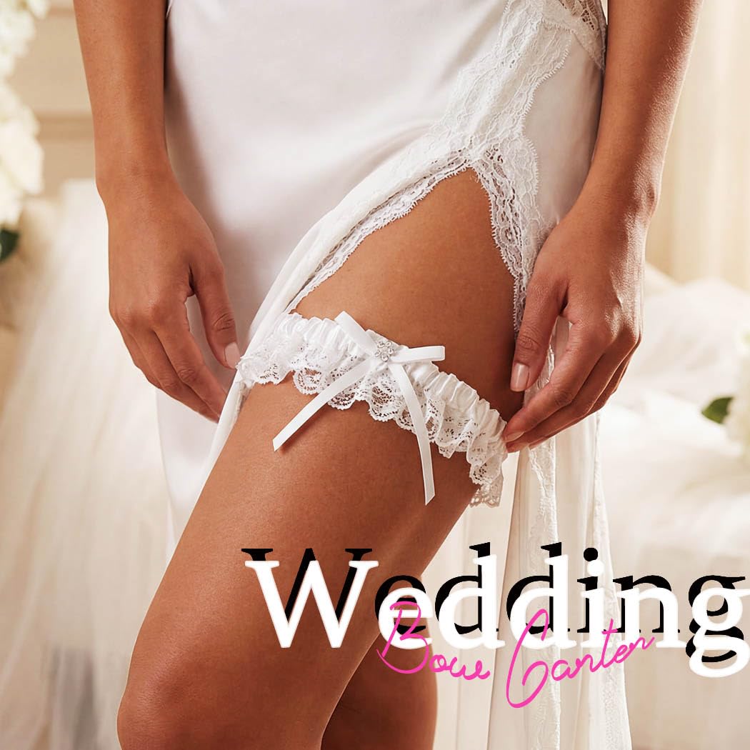 Bride Wedding Garter White Lace Floral Garters Bowknot Stretch Leg Garter Set Bridal Accessories for Women