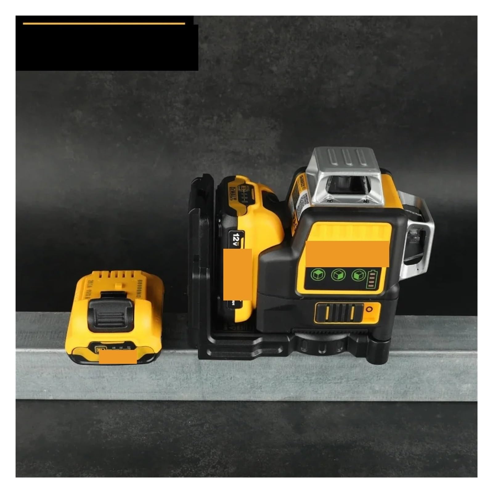 Misuratore di distanza laser, DW089LG Livella Laser 12-Linea 3-lati Linee Verticali A 360-gradi Uso Esterno Con Misuratore Batteria Al Litio 12V