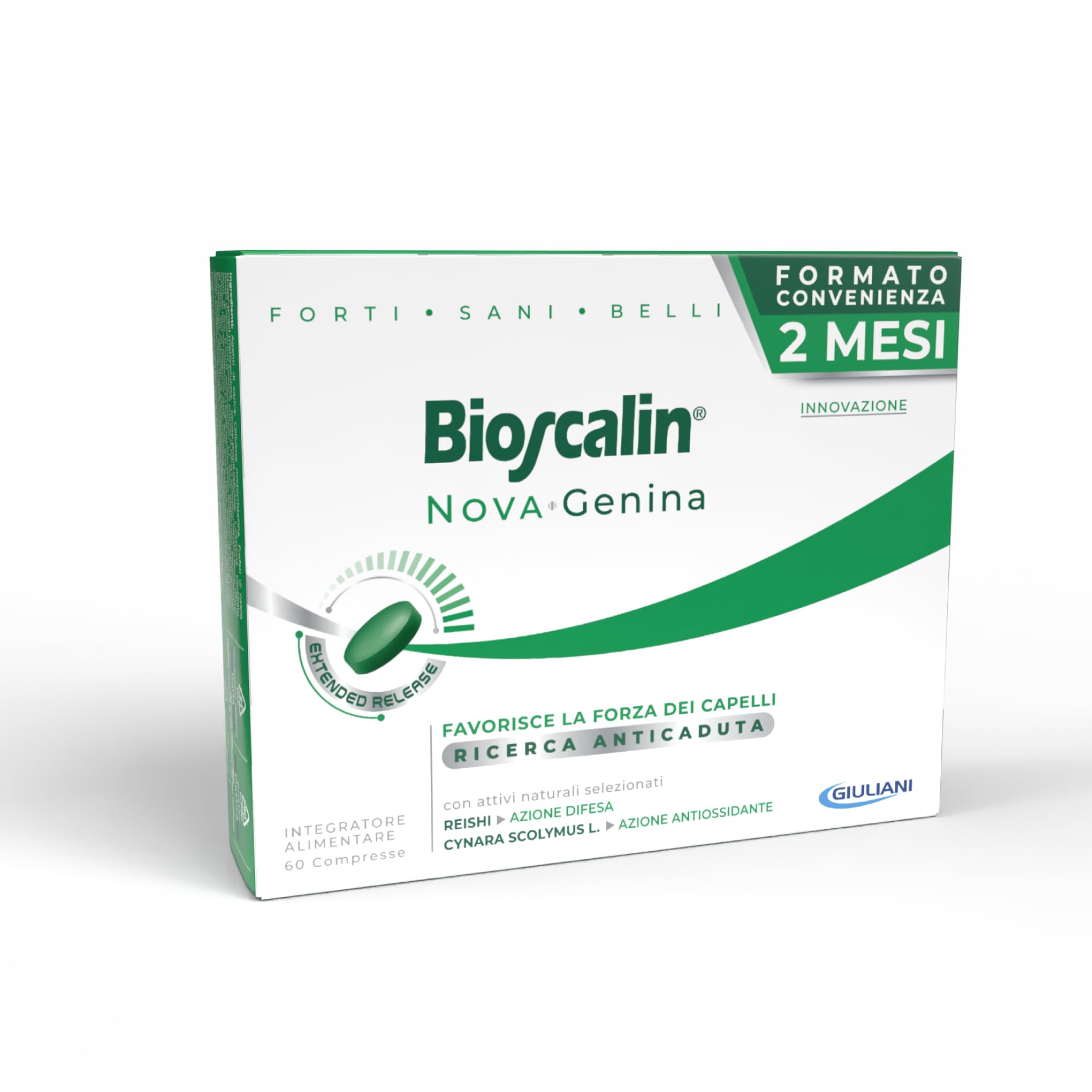 Bioscalin NOVA:Genina Integratore Alimentare per Capelli con Attivi Naturali, Favorire la Forza dei Capelli per Donna e Uomo, Senza Glutine, Naturalmente Privo di Lattosio, 60 Compresse