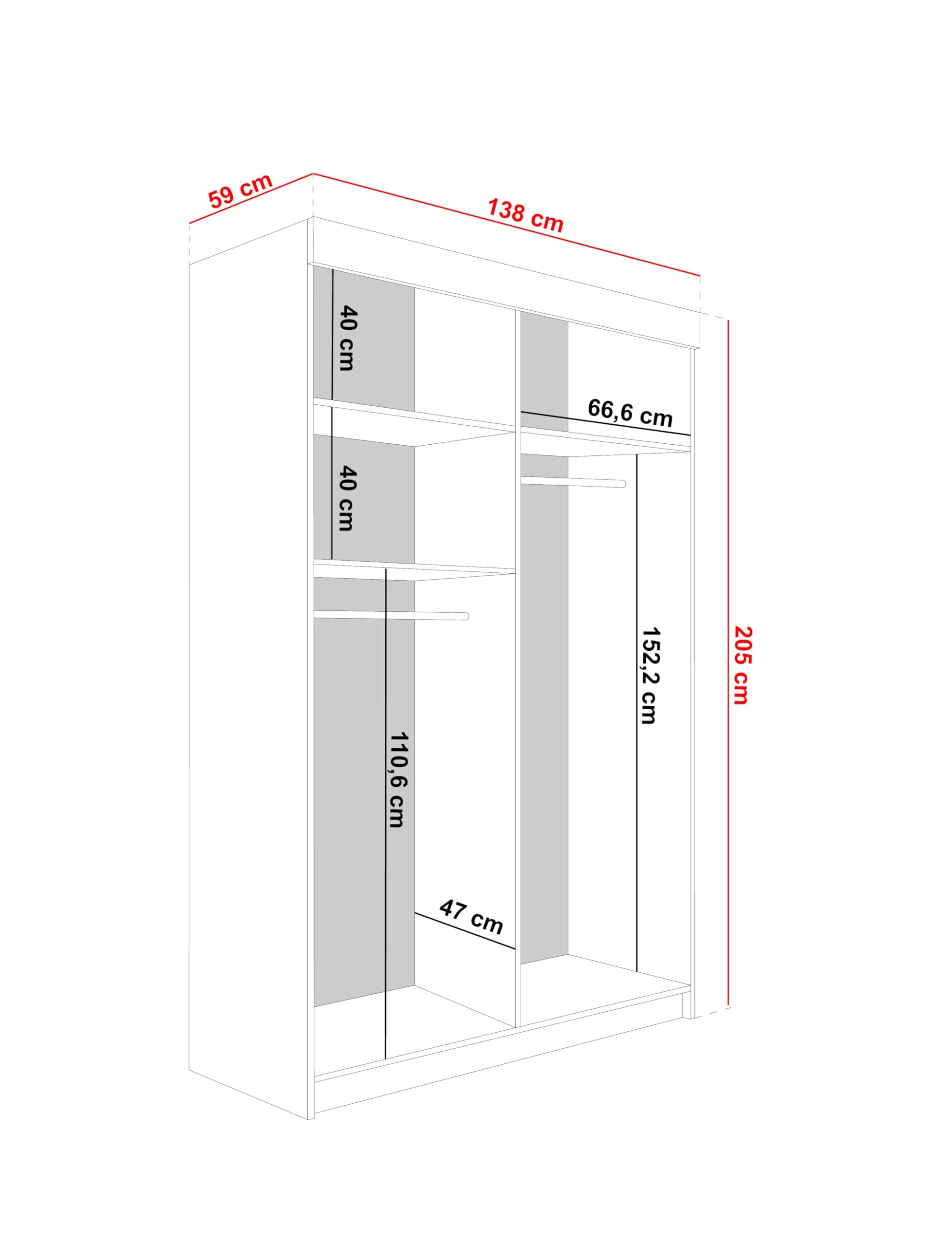 KIER FURNITURE Mehrzweckschrank Retro 1 138 Schiebetürenschrank