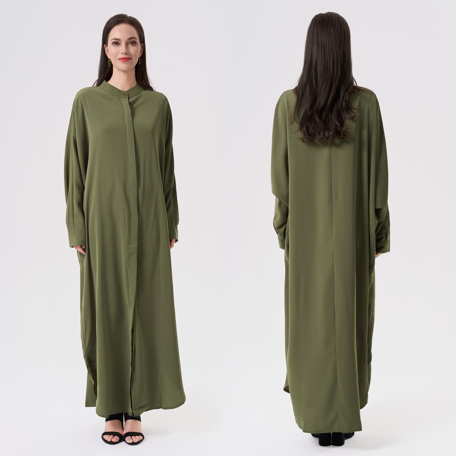 Muslimische Abaya Damen,Einheitsgröße XL(passend für EU 42–58),Gebetskleidung für Muslim Frauen,Vollverkleidung mit Verstellbarer Taille,Locker Bequem Weich,für Ramadan Eid Alltag Hochzeit