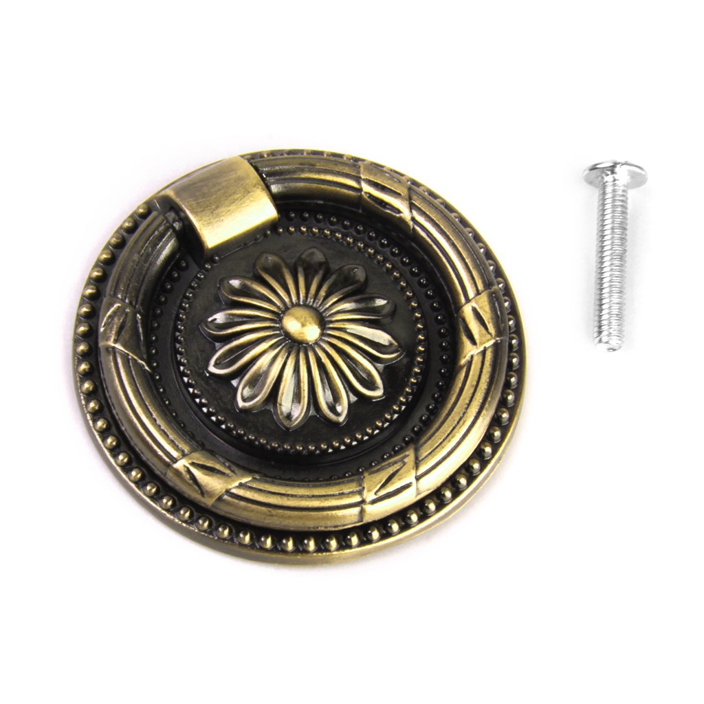 10x Cabinet Door Drawer Wardrobe Pull Ring Handle Knob Dia 45mm Antique Bronze