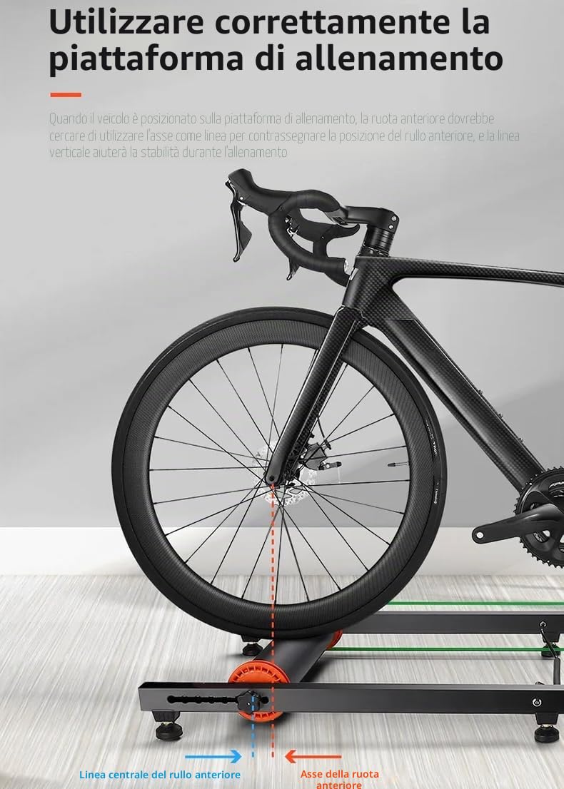 Kit di rulli per bici pieghevoli, rulli per esercizi indoor con supporto per i piedi, piattaforma per bicicletta in lega di alluminio, rulli per bici portatili con borsa di stoccaggio, 11,9 libbr