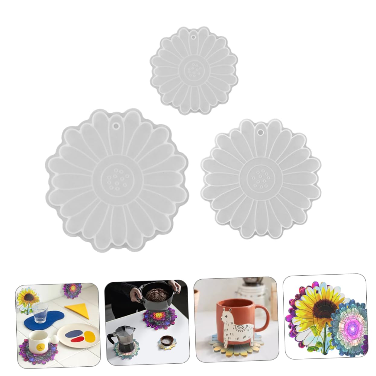 EXCEART 9pezzi Stampo Silicone Per Fai Da Te Molletta Per Resina Epossidica Facile Da Usare e Pulire Creatività Illimitata Per Artigianato e Decorazioni