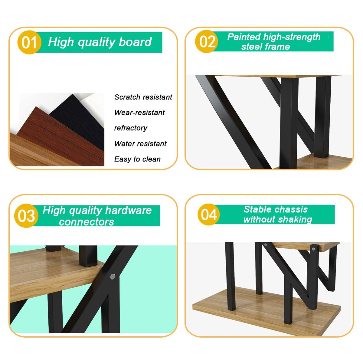 Supporto per piante in metallo, a 4 livelli, a forma di cuore, con 6 supporti per piante, per interni ed esterni, per balcone, soggiorno, giardino, colore nero