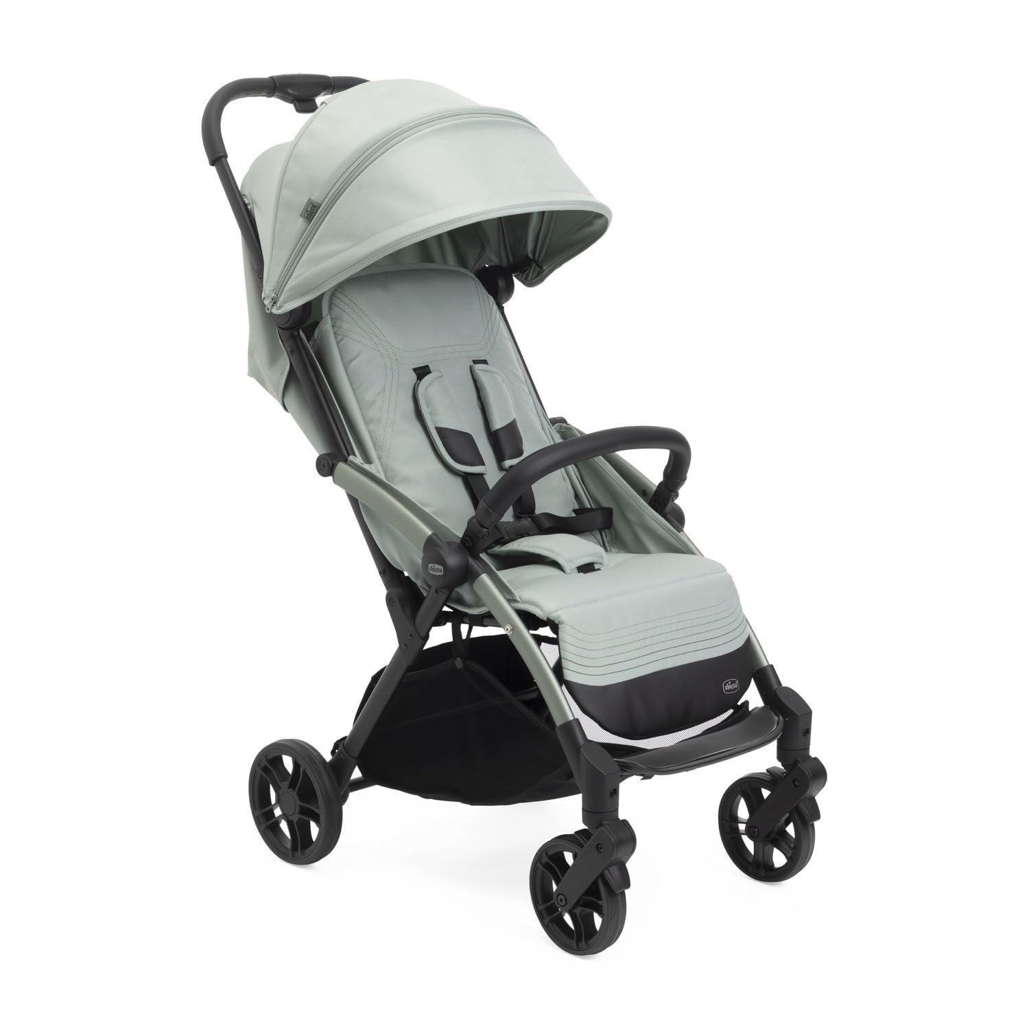 Chicco Goody XPlus Stroller | One-Touch Self-Fold | Padded Seat & Shock-Absorber Wheels | 4 Recline Positions | Adjustable Backrest | Birth to 4 Years | UV50+ Extendable Canopy | Sage Green-picture-14