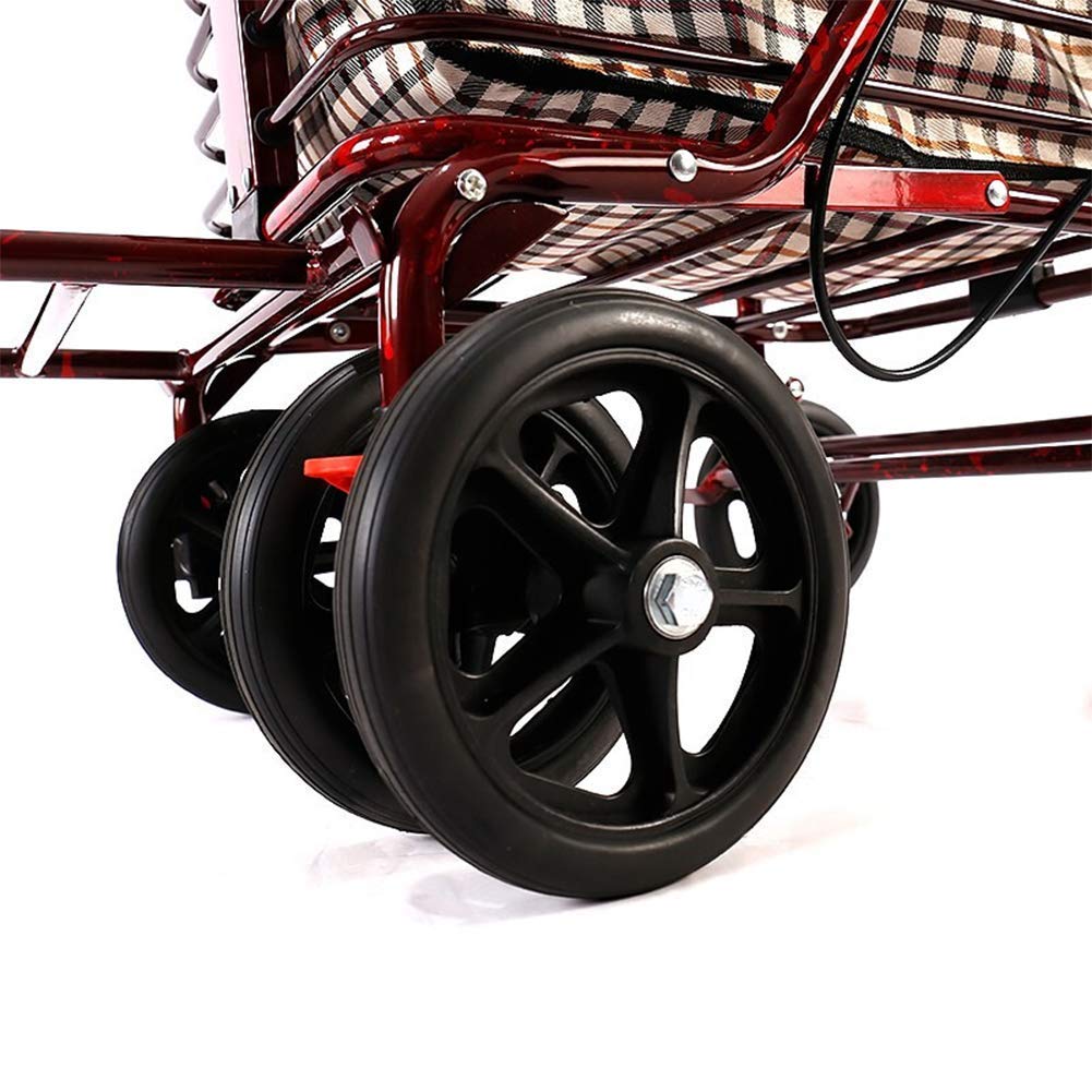 Starszy Walker, aluminiowy czterokołowy Rollator Walking Aid Lekki składany chodzik Rollator Interesting