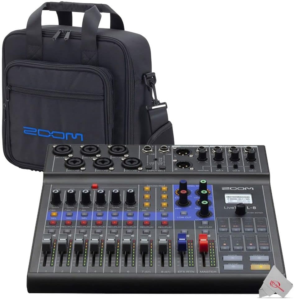 Zoom LiveTrak L8 Portable Podcast 8Track Digital Mixer And Multitrack Recorder