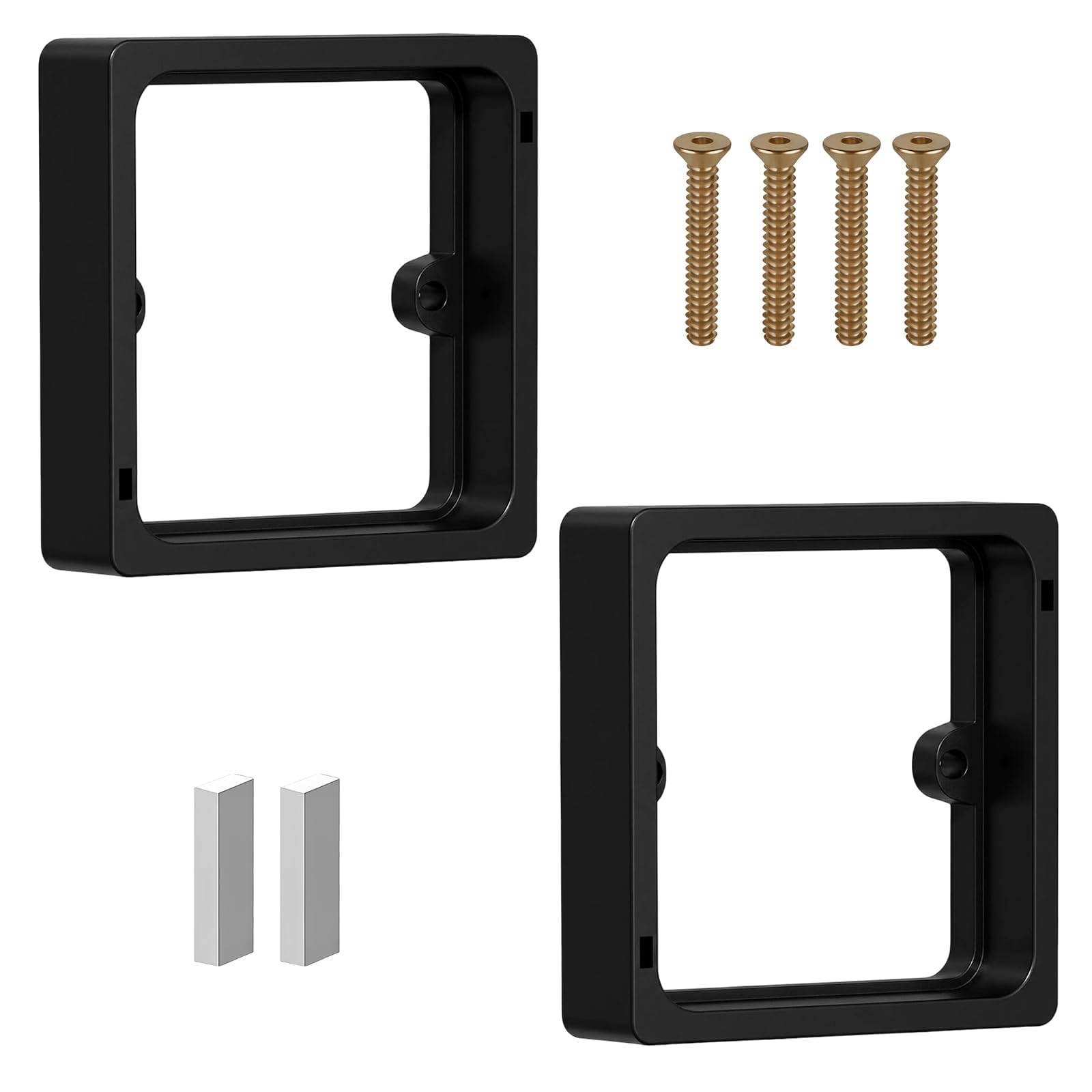 NIYATA 2Pcs 20mm Single Socket Spacer, 86mm Flush Mount Wall Box Extender with 4 Screws & 2 Auxiliary Nails, for Electrical Installations & DIY Renovation Projects, Black