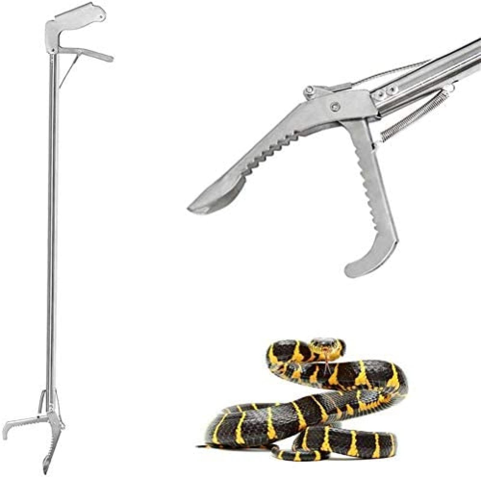 Łapacz węży, chwytak gadów narzędzie do chwytania szerokich szczęk obsługa szczypce do węży chwytak grzechotka wąż Heavy Duty, 75cm