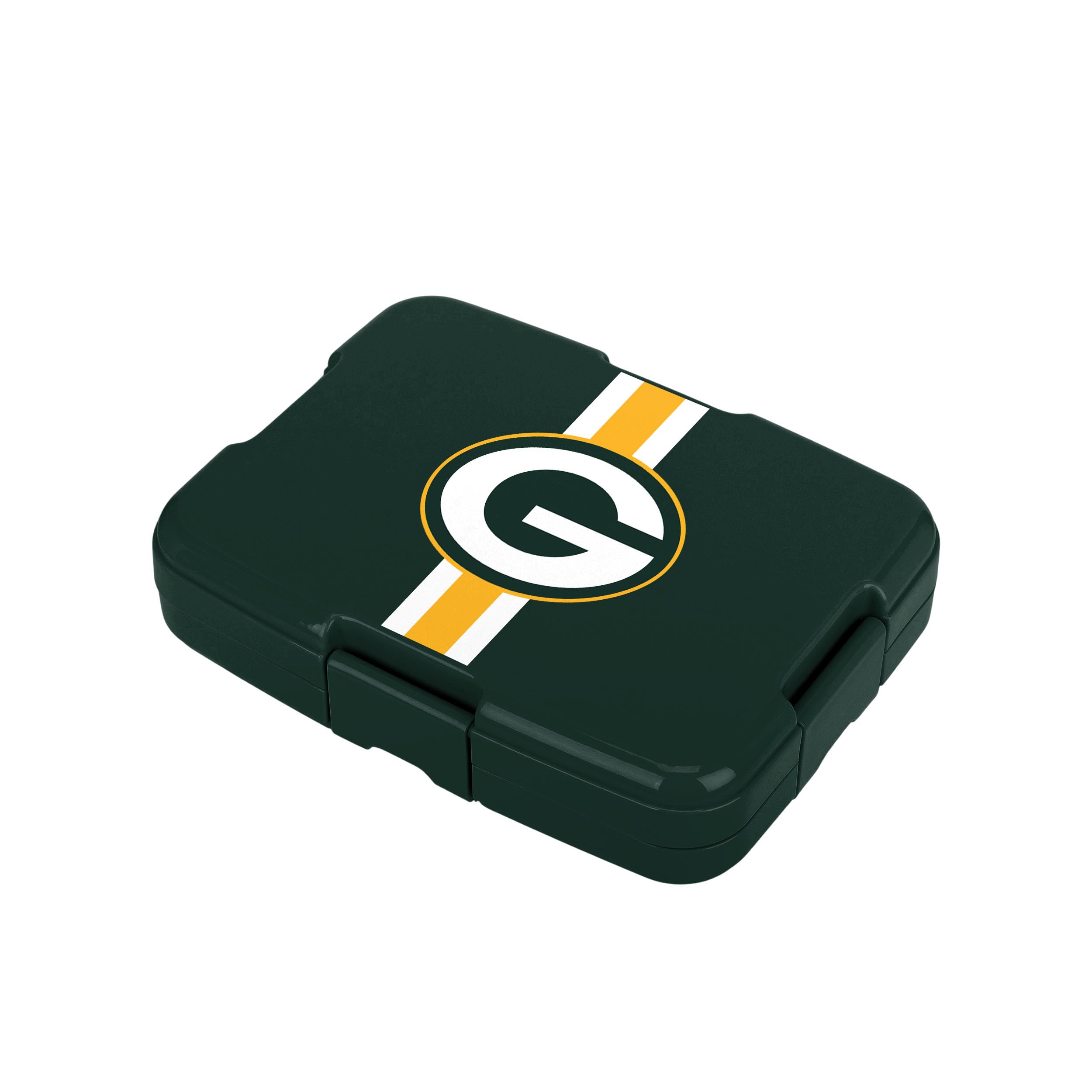 FOCO Green Bay Packers NFL Bento-Lunchbox, Unisex, für Erwachsene, offizielles Lizenzprodukt, Team-Farbe, gestreift, Primär-Logo, Fußball, auslaufsicher, 5 Fächer