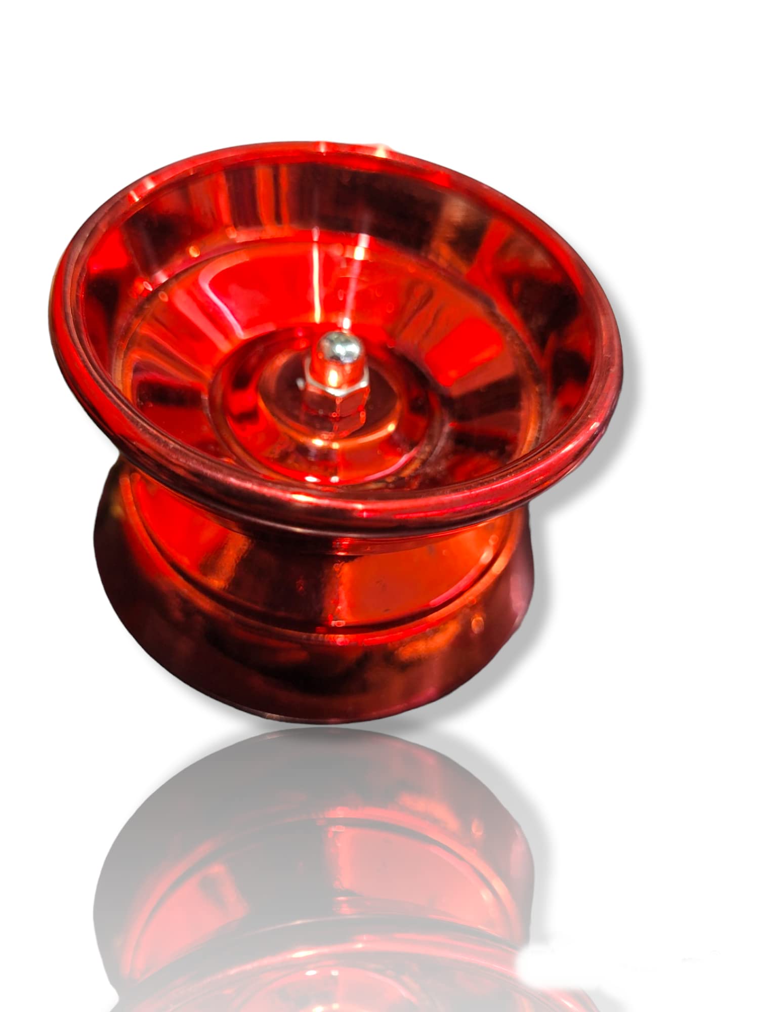 Fine Quality High Gloss High Speed Metal YoYo Spiner Toy with Bearing (2.5 inch) Made in India (Red)