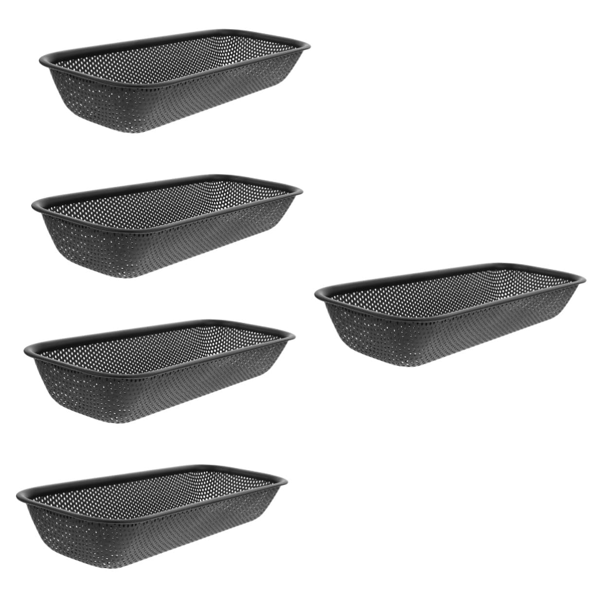 GALPADA 5 Piezas Cesta de Drenaje de Acero Inoxidable Soporte para Cubiertos Cesta escurridor de Cubiertos Puerta cestas almacenaje Cesta almacenaje Cesta de Drenaje de lavavajillas Black