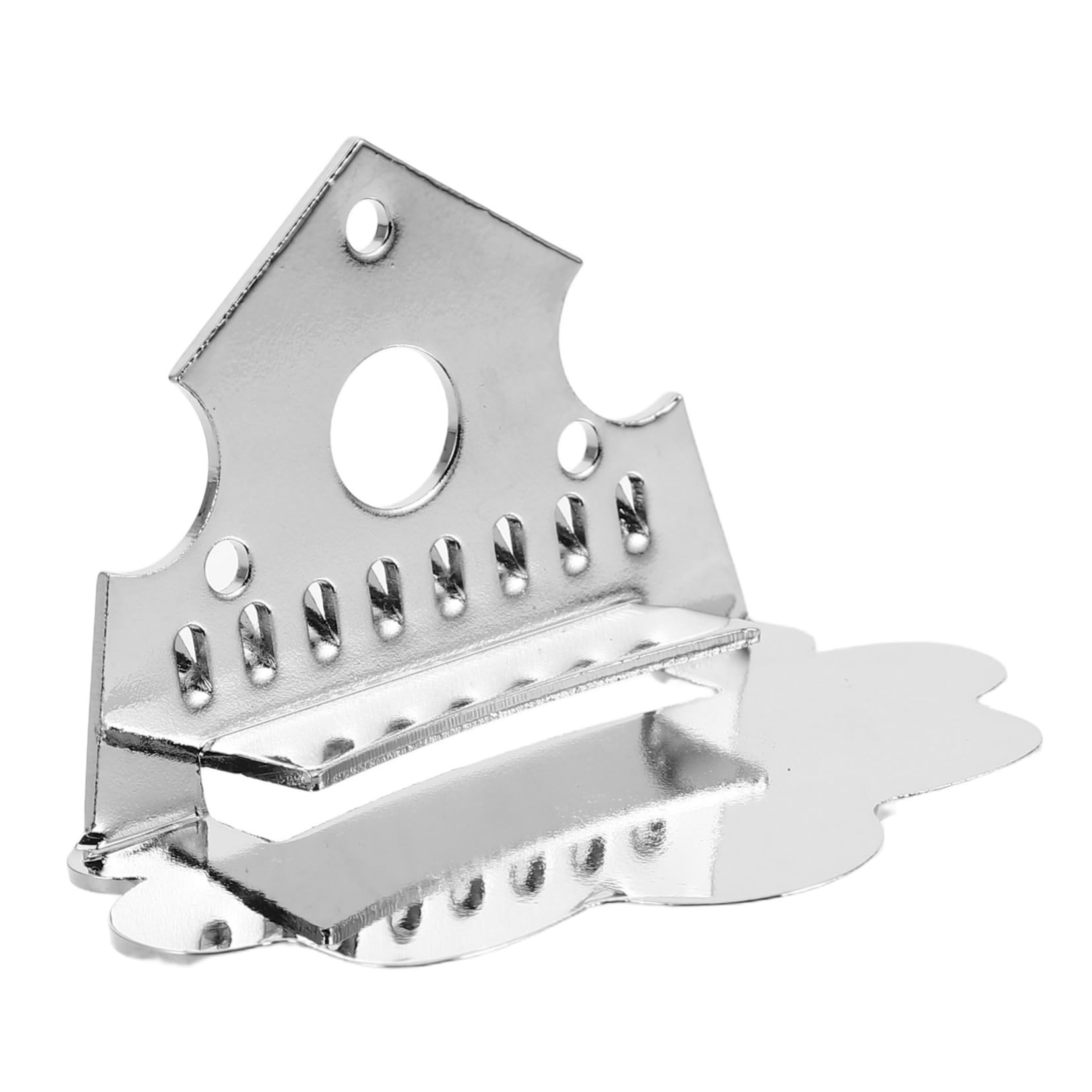 FUNOMOCYA Chrome Mandolin Tailpiece Bridge Guitar Accessory Replacement for Electric Instruments Scalloped Design 60x35mm