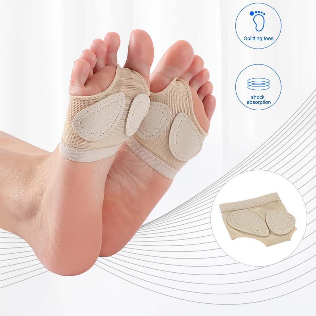 2 Paires Coussinets Pieds Antidérapants Pour Danse Ballet - Protections Orteils Et Avant-pieds