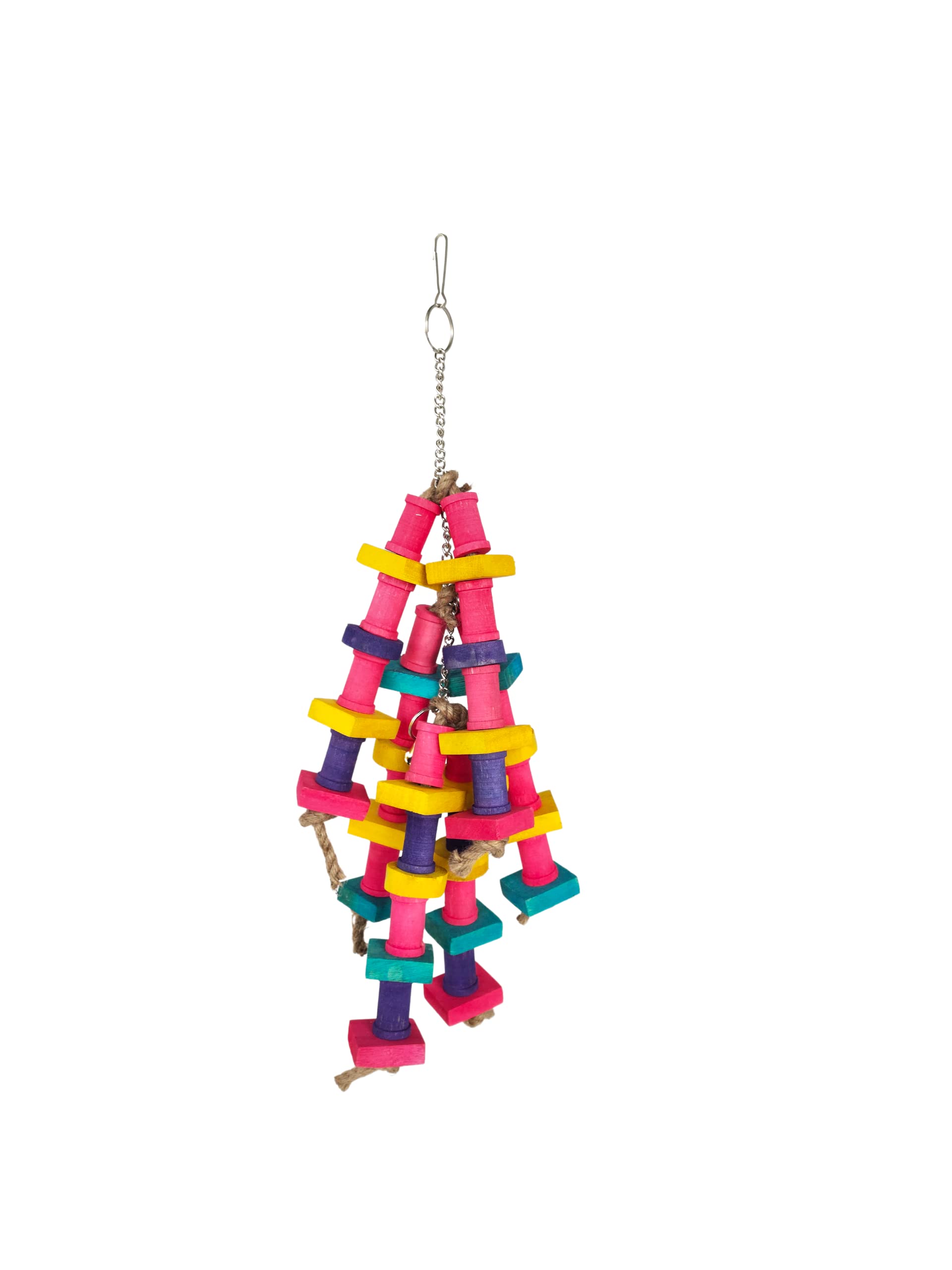 KSK Natural Wooden & Juit Rope Parrot Cubes Knots Block Chewing Wooden Birds Hanging Chewing Toy Hanging Toys for Macaw; Cockatoo Conures Cockatiels African Grey Parakeet Cage Accessories (Large) (B01MS897E0) Amazon Price History, Amazon Price Tracker
