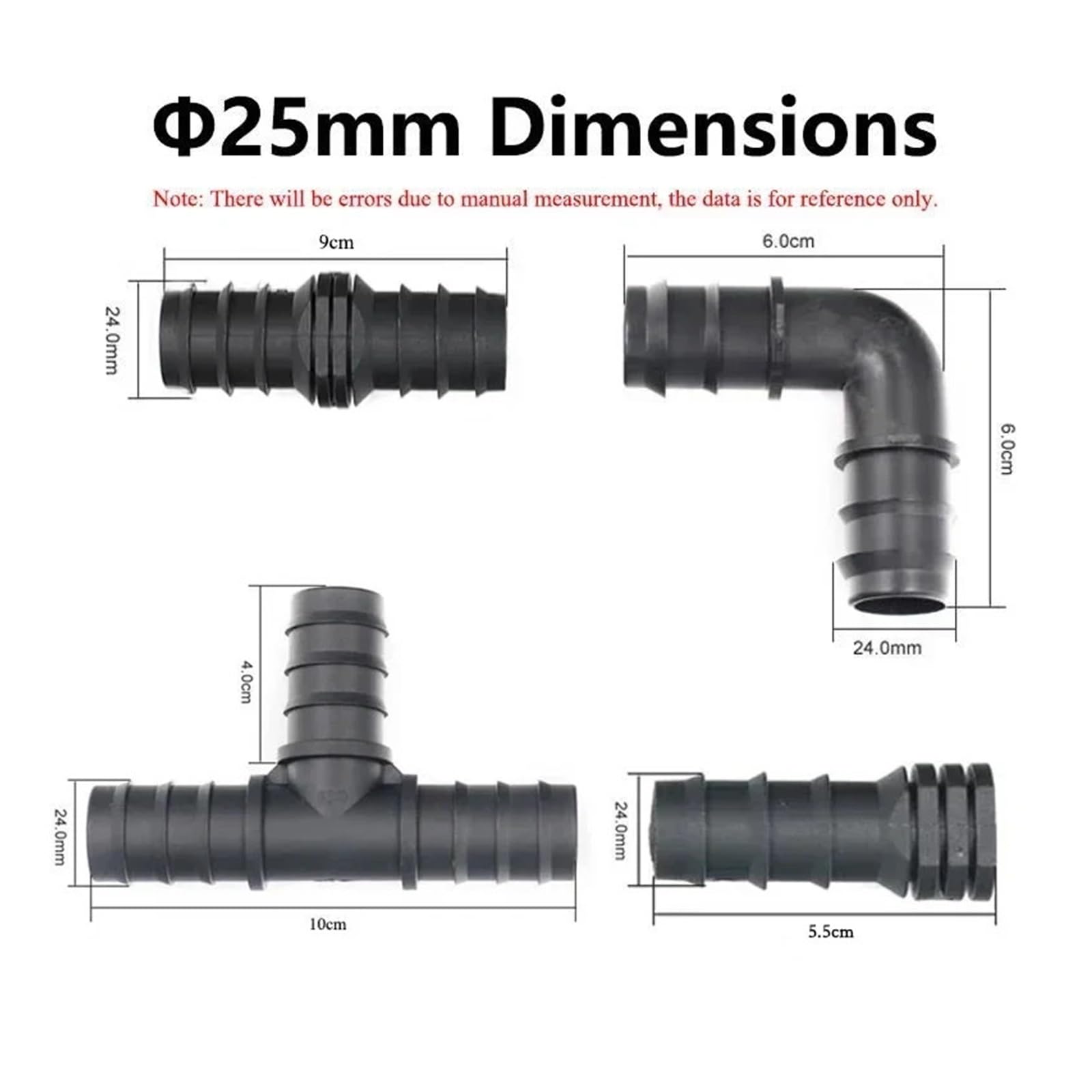 2~50 pz Pagoda Acqua Connettore di Plastica 16/20/25mm PE Tubo Raccordo for Giardino Micro irrigazione a goccia Accessorio(Elbow 25mm,30 pieces)
