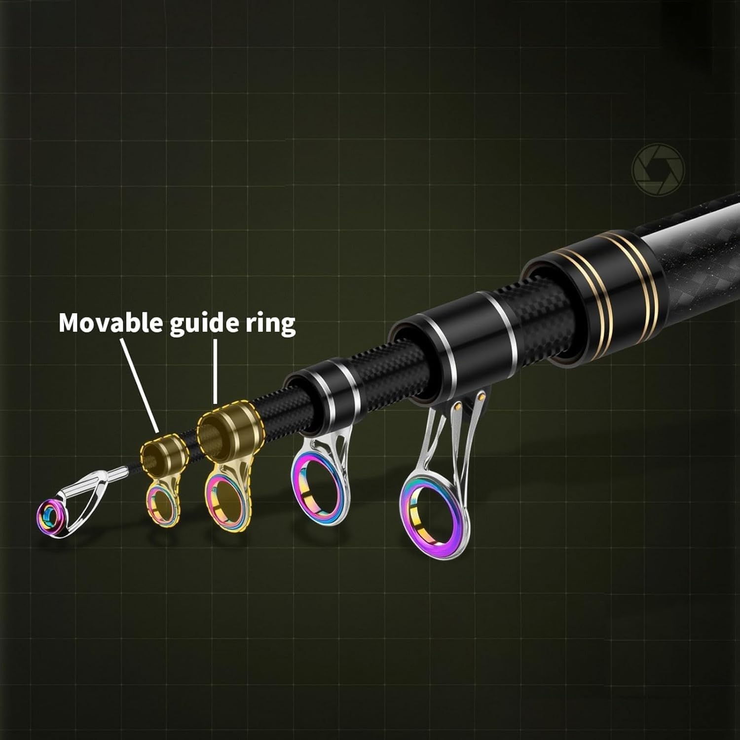 Canna da Pesca telescopica Portatile in Fibra di Carbonio, da 3,6 m a 5,4 m, Ultraleggera, Estremamente Robusta, Canna da Spinning per Viaggi, Gite in Barca e Surf
