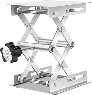 Scientific Lab Jack Stand 100 x 100 mm,Router Table Lift Stainless Steel Laboratory Lifting Platform Stand, Lab Jack Scissor Stand Lifting Table Platform Lab Lift, Adjustable Height Range 48-158 mm