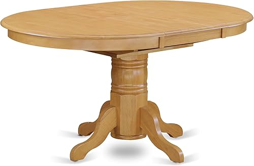 Miniatura 5 de East West Furniture AVGR5-OAK-W - Juego de mesa de comedor de 5 piezas incluye una mesa de cocina ovalada con hojas de mariposa y 4 sillas de