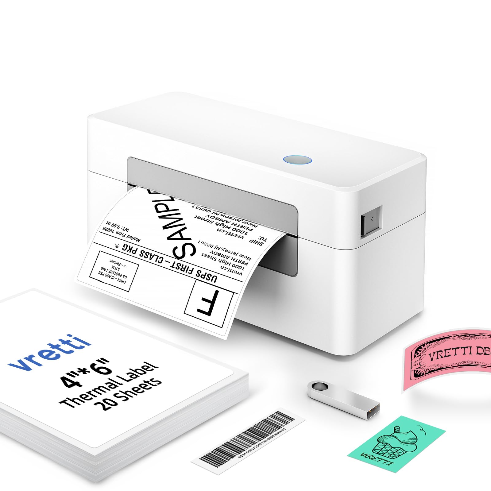 Snapklik.com : Vretti USB Shipping Label Printer - 4x6 Thermal Label ...