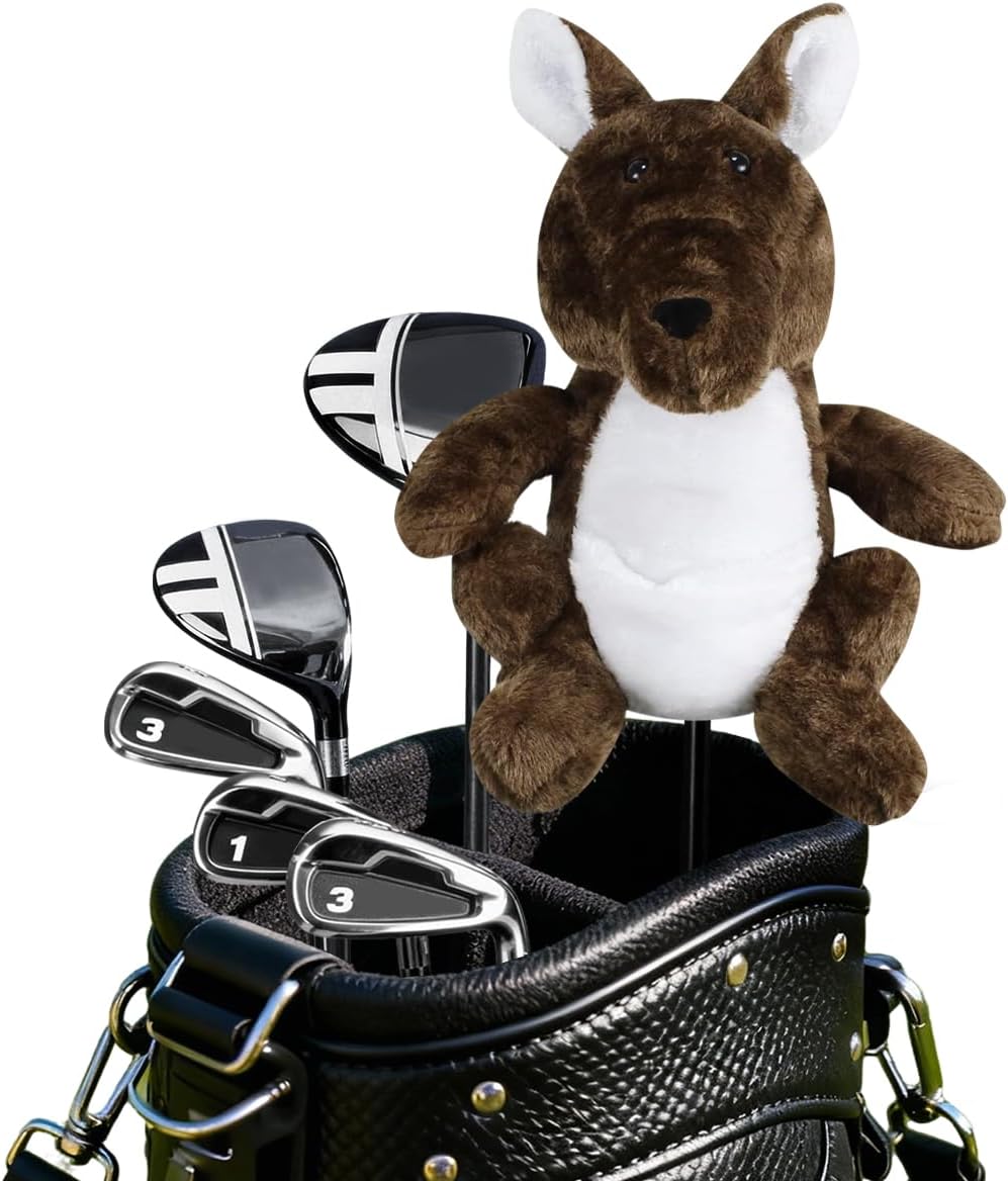 Scott Edward Animal Zoo Golf Driver Wood Covers, Fit Drivers and Fairway, Lovely Dogs, Funny and Functional (Kangaroo, Driver Head)