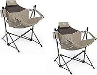 Vista 16 de TIMBER RIDGE Silla de camping hamaca con respaldo ajustable, hamaca plegable resistente que soporta 300 libras, silla hamaca portátil para camping
