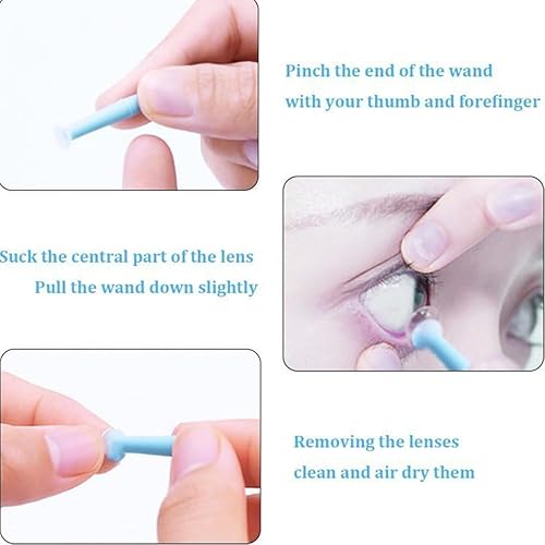 Miniatura 4 de 5 piezas de herramienta de eliminación de lentes de contacto duro, removedor de contacto ocular de goma de silicona, ventosa de émbolo, removedor de