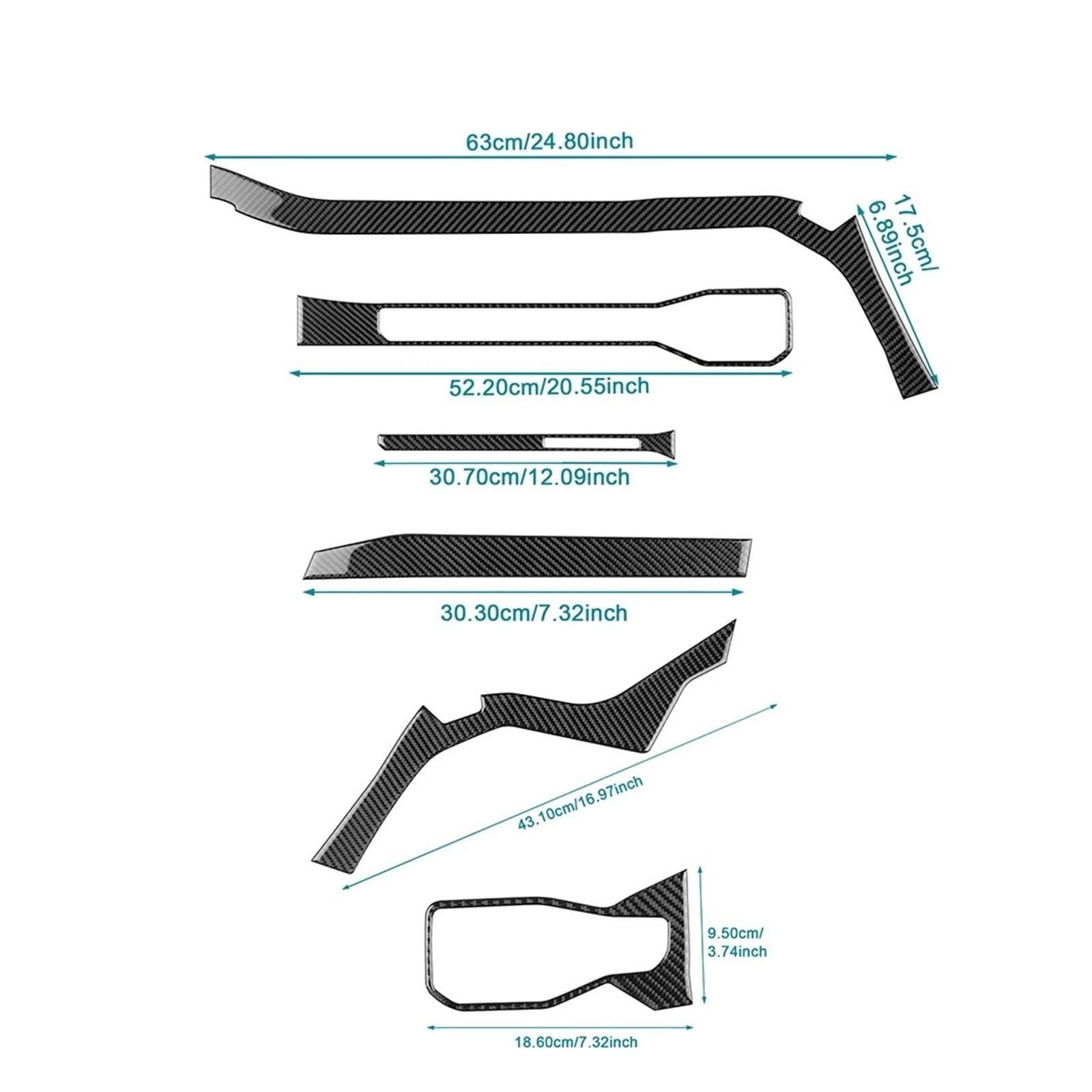 Autocollants Fibre De Carbone Pour Ford Mustang GT 2024-2025 - Console Centrale, Aérations, Style Sportif