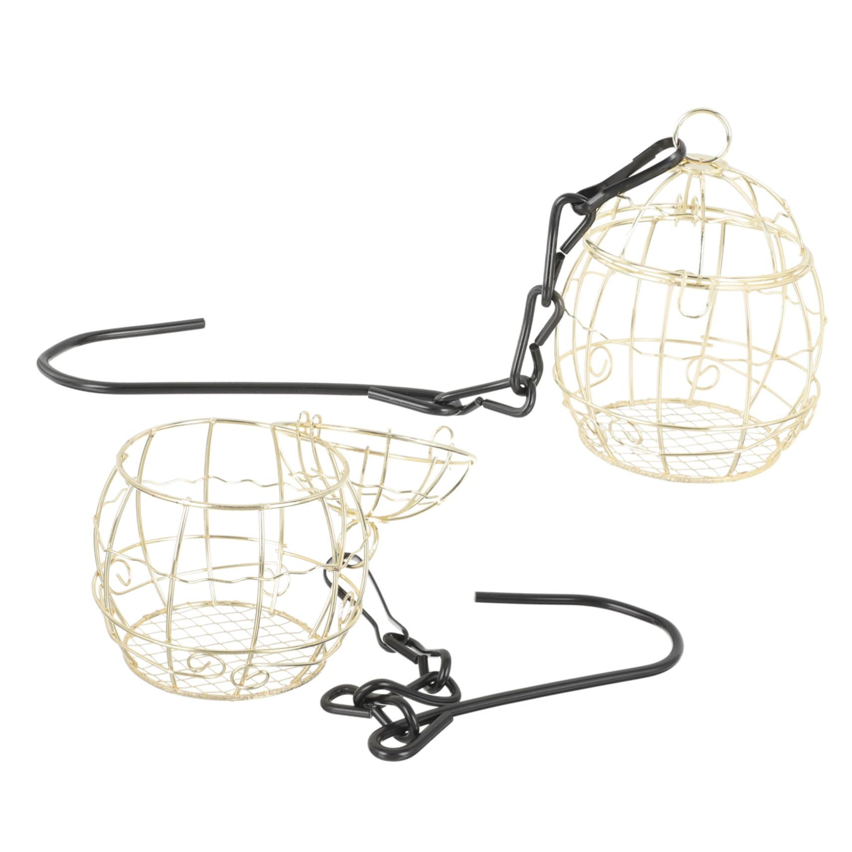 Generic 2pcs Bird Cage Bird Feeder Metal Wire Bird Feeder Suet Pellet Bird Feeder Wild Bird Accessories Bird Feeding Supplies Outdoor Bird Feeder Wild Parrot Feeder Iron Wire Round