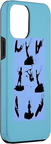 Miniatura 3 de Funda negra para iPhone 14 Plus Kitesurf Silhouette Photo Montage
