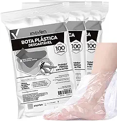 Botinha Plástica Descartável para Spa dos Pés - 300 Und