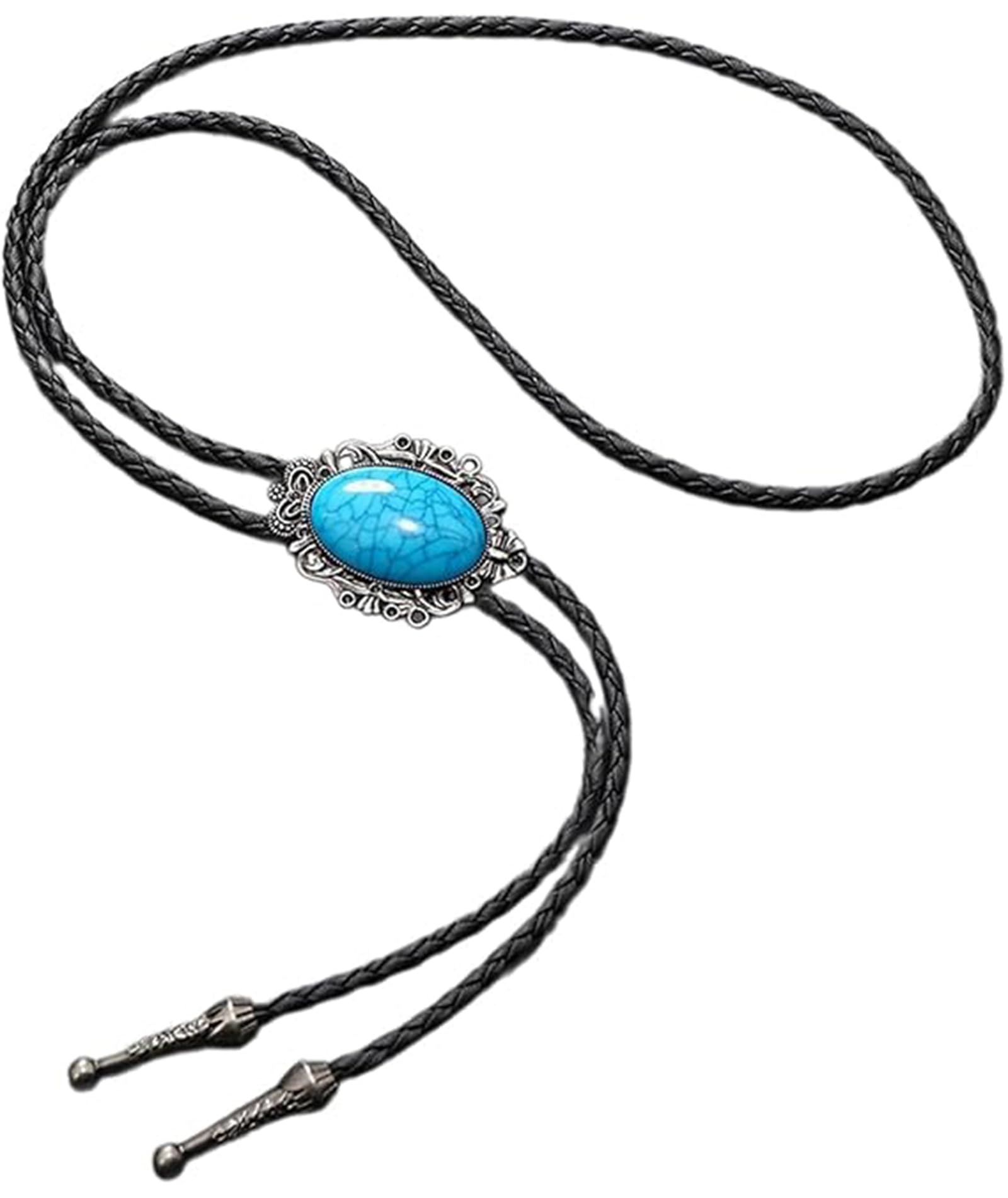 Bolo Tie, Turquoise Retro Necklace for Men, Western Style Accessories, Adjustable Chain for Men, Fashion Necklace for Western-Themed Parties and Formal Events, Suitable for Giving as a Gift-image-5