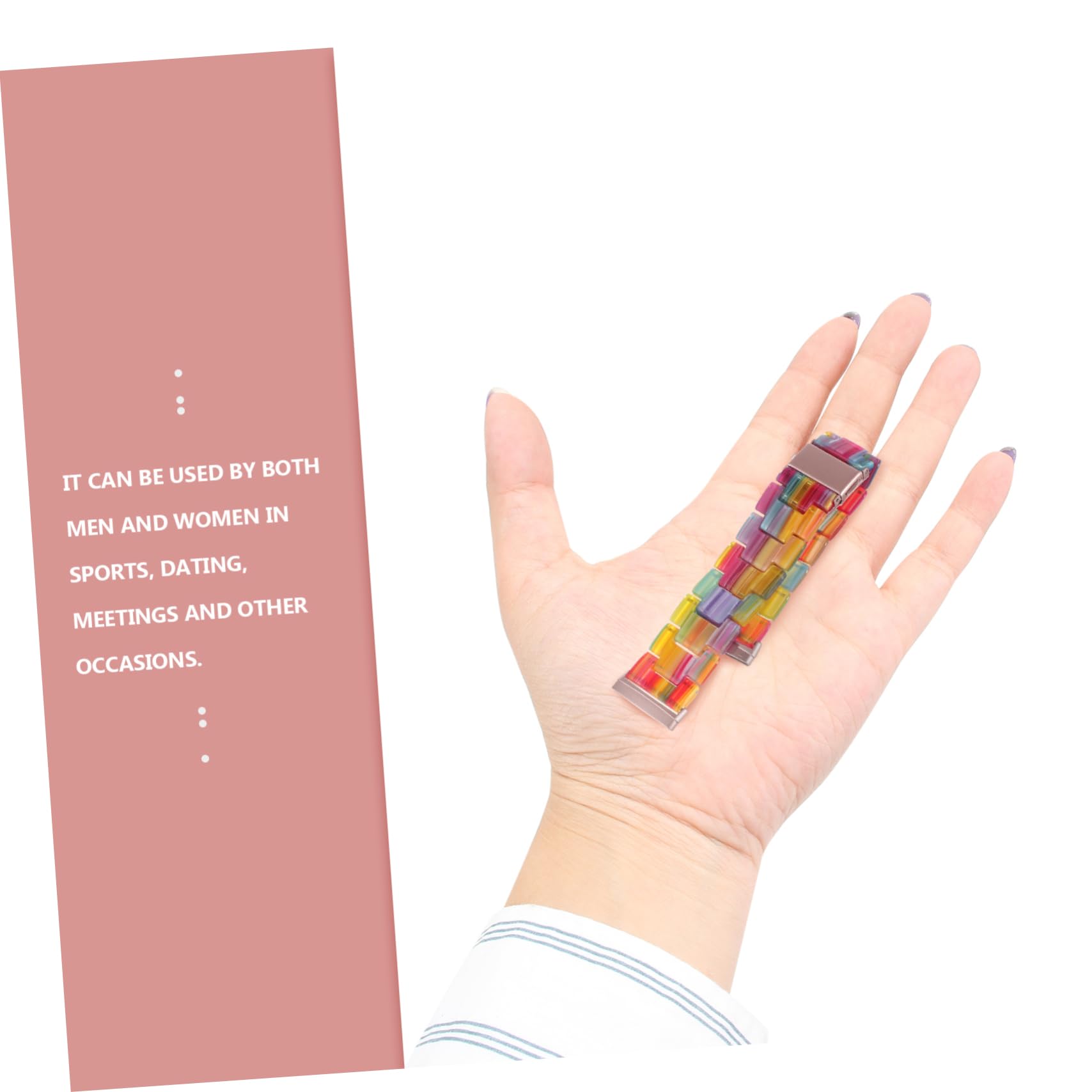 HOMSFOU 2 Pz Cinghia Scrunchie Con Bande Sensoriali Cinturino Da Polso Cinturini a Sgancio Rapido Fascia Per in Metallo Rilascio Rapido Pu Elasticità Mancare Banda Elastica Resina